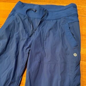 Royal Blue Lululemon Joggers drawstring ankles size 4 mint condition